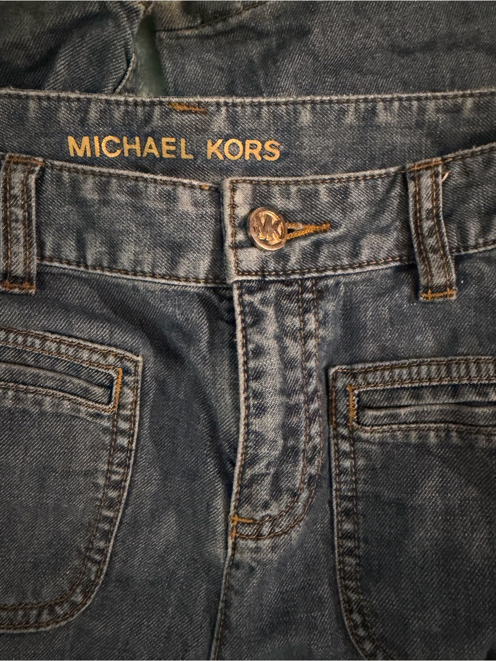 Michael Kors Dark Blue Slim Women's Jeans with Gold Logo